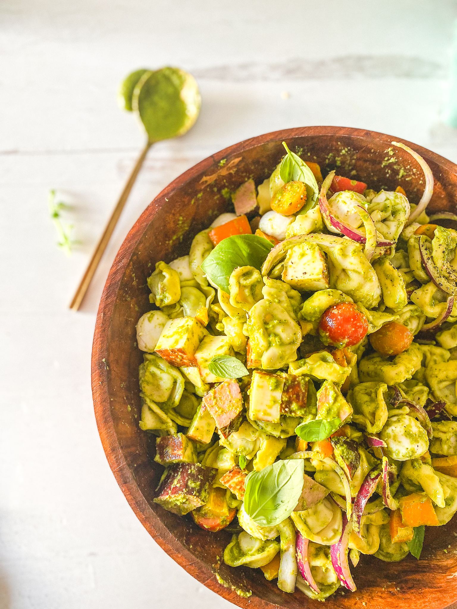 Tortellini Kale Pesto Salad Recipe | Mary Ann Life Blog
